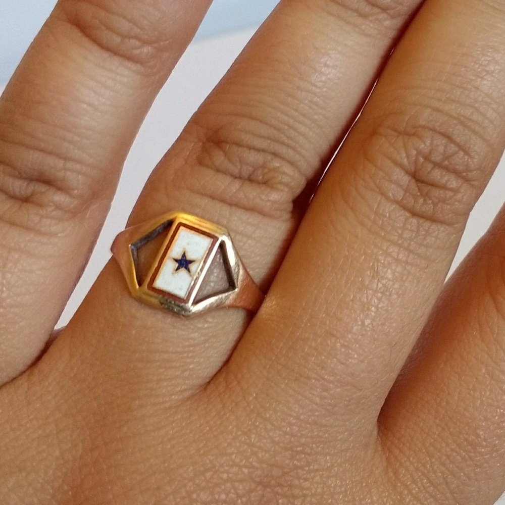 10k gold WW II military son in service ring